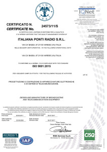 certificato ipr 9001 2015