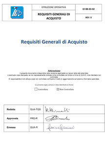 Requisiti Generali di Acquisto